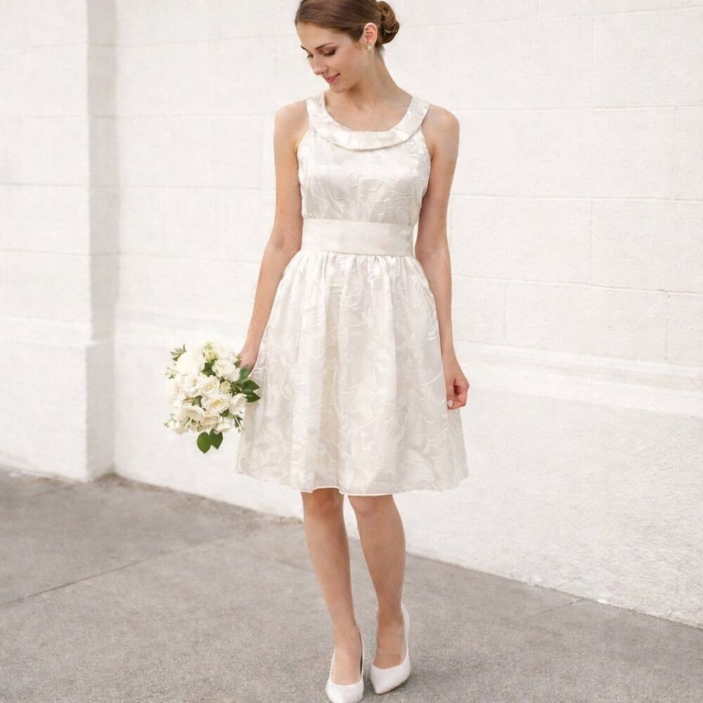 Vintage Forever 21 Ivory Organza Bridal Shower Rehearsal Dinner Mini Dress